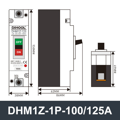 DHM1Z-1P DC Molded Case Circuit Breaker