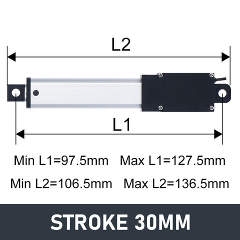 DHLA130 Micro/Mini Hall Linear Actuator 24V DC Motor 180N 40LB Load - DHLA130-A1-Hall-IP65