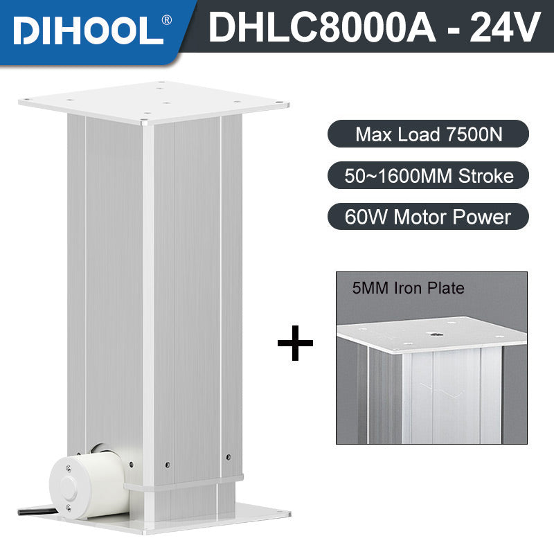 Electric Lifting Column 24V DC Motor 7500N 1650LB Load - DHLC8000-A-24V