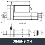 Hall Electric Linear Motion Actuator 24V DC Motor 4000N 880LB Load - DHLA4000