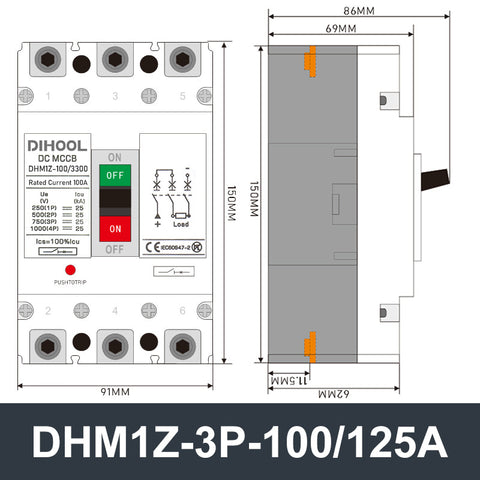 DHM1Z-3P DC Molded Case Circuit Breaker