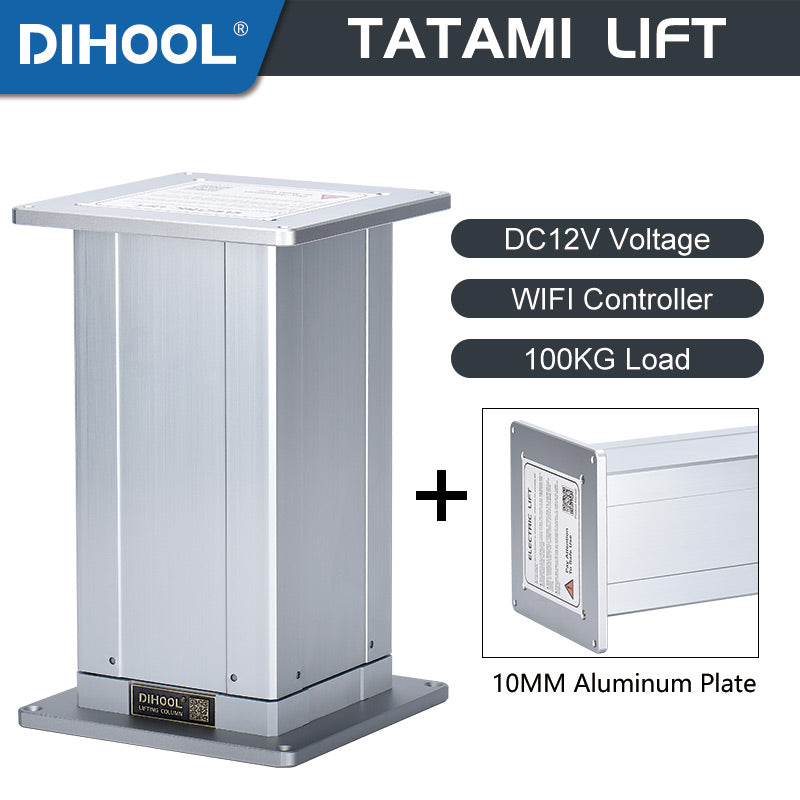 Tatami Lifting Column Aluminum Plate 12V DC Motor 1600N 352LB Load - DHLCE-AL