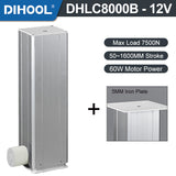 Electric Lifting Column 12V DC Motor 7500N 1650LB Load - DHLC8000-B-12V