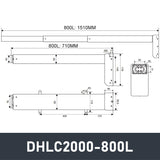 Electric Lifting Column 24V-32V DC Motor 2000N 440LB Load 1V2 - DHLC2000-Hall-HS1-1V2