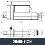 Electric Linear Motion Actuator 12V DC Motor 4000N 880LB Load - DHLA4000