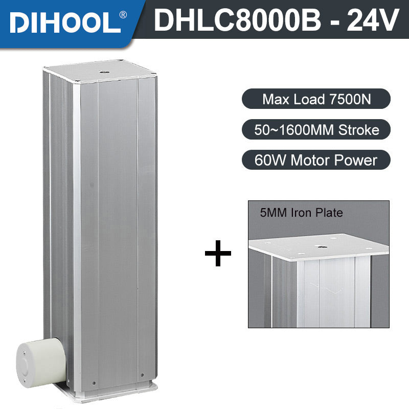 Electric Lifting Column 24V DC Motor 7500N 1650LB Load - DHLC8000-B-24V