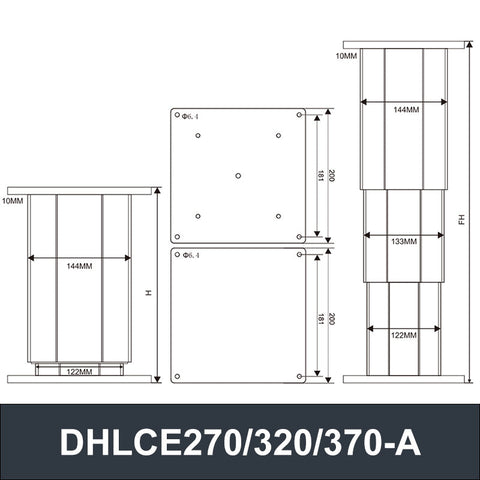 Tatami Lifting Column Aluminum Plate 29V~32V DC Motor Hall Controller 1600N 352LB Load - DHLCE-AL-Hall-C4