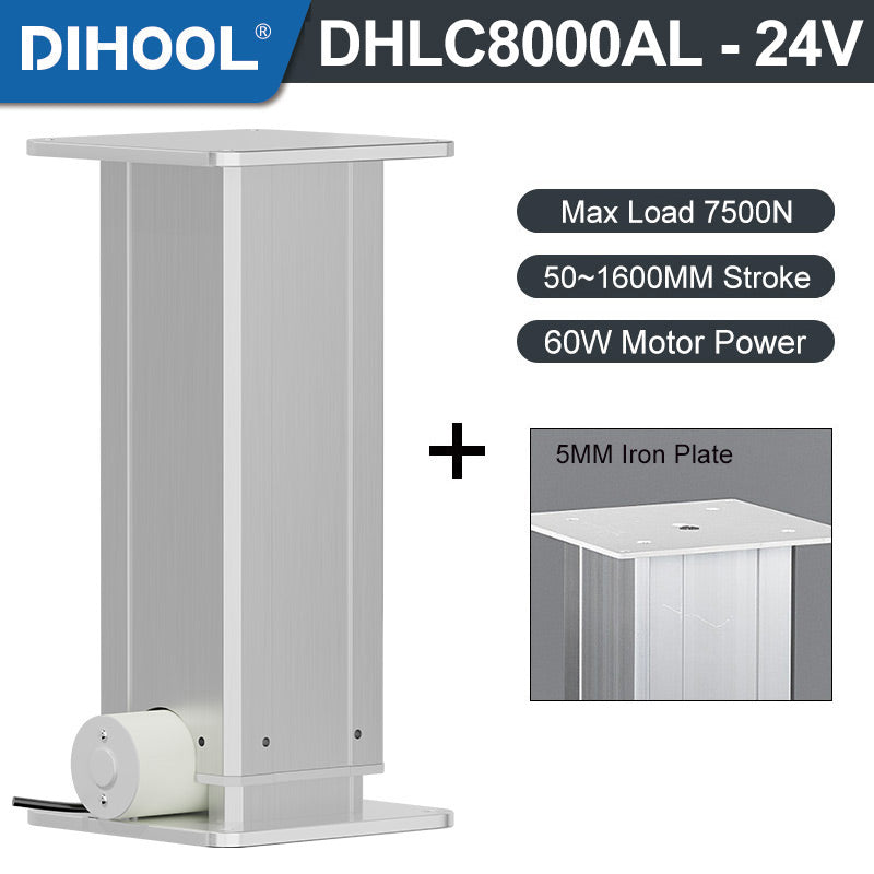 Electric Lifting Column 24V DC Motor 7500N 1650LB Load - DHLC8000-AL-24V