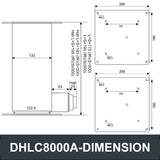 Electric Lifting Column 12V DC Motor 7500N 1650LB Load - DHLC8000-A
