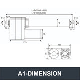 Electric Linear Motion Actuator 24V DC Motor 10000N 2200LB Load - DHLA10000-A1