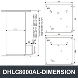 Electric Lifting Column 24V DC Motor 7500N 1650LB Load - DHLC8000-AL-24V