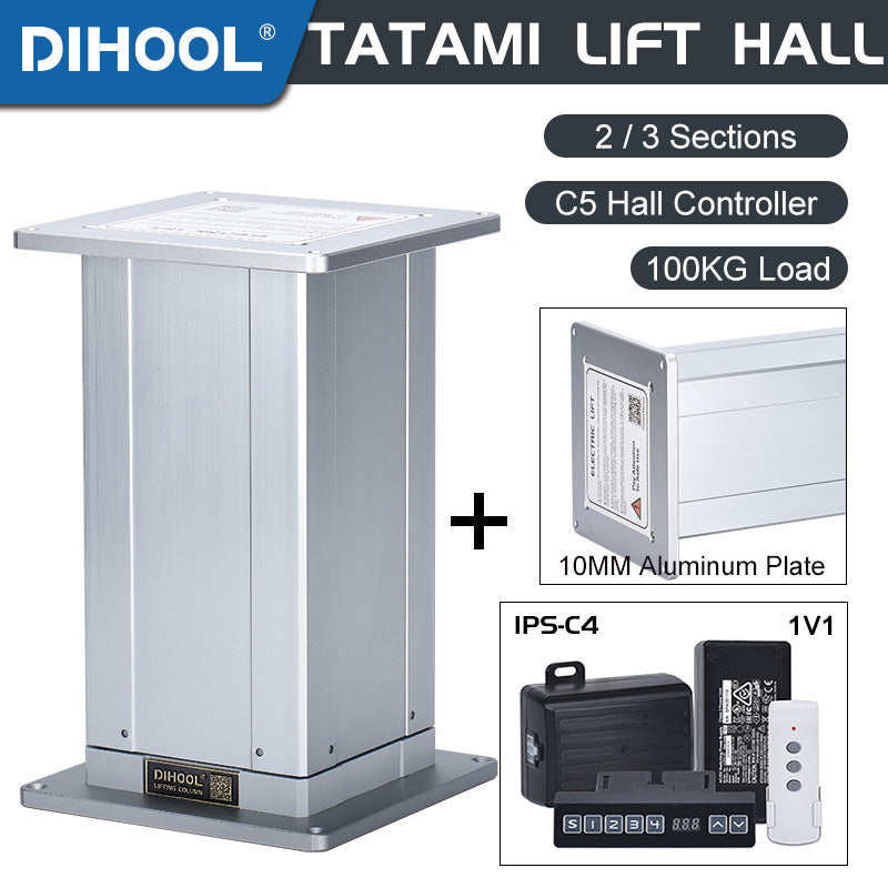 Tatami Lifting Column Aluminum Plate 29V~32V DC Motor Hall Controller 1600N 352LB Load - DHLCE-AL-Hall-C4