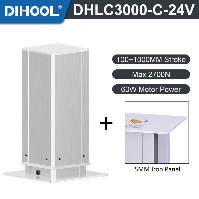 Electric Lifting Column 24V DC Motor 2700N 594LB Load - DHLC3000-C-24V