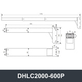 Electric Lifting Column 24V-32V DC Motor 2000N 440LB Load - DHLC2000-Hall-HS1-1V1