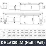 DHLA130 Micro/Mini Hall Linear Actuator 24V DC Motor 180N 40LB Load - DHLA130-A1-Hall-IP65