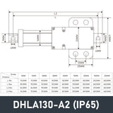 DHLA130 IP65 Waterproof Micro/Mini Linear Actuator 6V DC Motor 180N 40LB Load - DHLA130-IP65-A2-6V