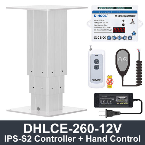 DHLCE-IR 3 Stage Electric Lifting Column - IR Panel 1000N 220LB Load - DHLCE-260