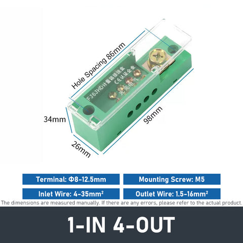 FJ6/JHD Junction Box Unipolar Splitter 1/2/3/4-IN Multiple-OUT Metering Wire Connector Terminal Block Distribution Box