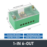 FJ6/JHD Junction Box Unipolar Splitter 1/2/3/4-IN Multiple-OUT Metering Wire Connector Terminal Block Distribution Box