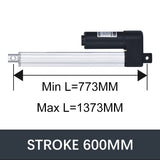 12V DC Motor Electric Linear Actuator 2400N 50MM 100MM 200MM 500MM Stroke Silence Cabinet Lift Controller Telescopic Rod Motion